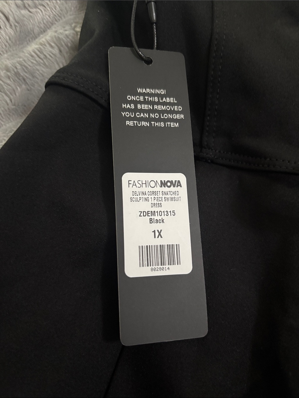 Black Bustier Swimdress — Structured Cups and A-Line Skirt - Picture 3 of 4